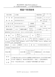 楼盘个案调查分析表