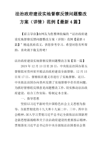 法治政府建设实地督察反馈问题整改方案（详情）范例【最新4篇】