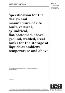 BS EN 14015-2004 在室温及高于室温下液体储存用平底、立式、圆柱形、现场建造的地面上可