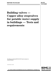 BS EN 1213-2000 建筑阀门.建筑物中饮用水供应用铜合金截止阀.试验和要求