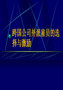 跨国公司外派雇员的选择与激励(1)