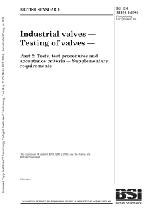 BS EN 12266-2-2002 Industrial valves. Testing of v