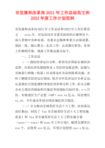 市发展和改革局2021年工作总结范文和2022年度工作计划范例