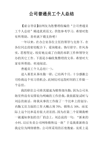 公司普通员工个人总结