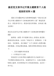 基层党支部书记开展主题教育个人检视剖析材料4篇