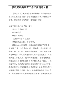 发改局纪委巡查工作汇报精选4篇