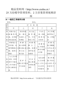 10一般员工考核评分表