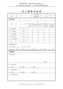 117员工签约绩效评估表