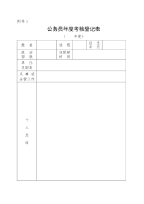 XXXX年度最新公务员考核所需表格含参照