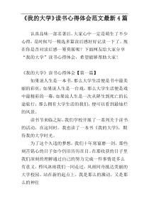 《我的大学》读书心得体会范文最新4篇