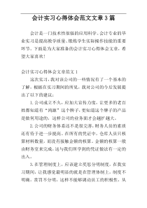 会计实习心得体会范文文章3篇