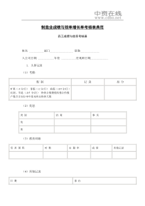 【绩效考核】制造业成绩与效率增长率考核表典范