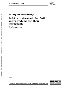 BS EN 982-1996 机械的安全.流体动力系统及其元件的安全要求.液压传动装置
