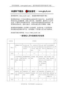 一般管理人员年度绩效评价标准表