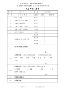 008员工离职交接单