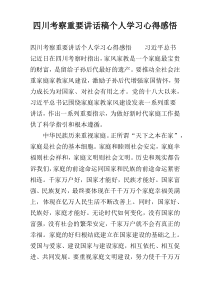 四川考察重要讲话稿个人学习心得感悟