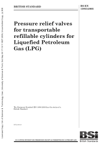 BS EN 13953-2003 Pressure relief valves for transp