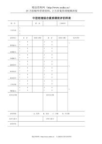 中层经理综合素质绩效评价样表