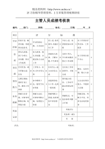 主管人员成绩考核表