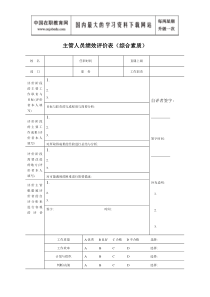 主管人员绩效评价表（综合素质）