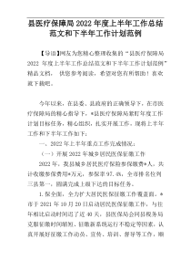 县医疗保障局2022年度上半年工作总结范文和下半年工作计划范例