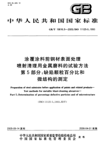 GBT 19816.5-2005 涂覆涂料前钢材表面处理 喷射清理用金属磨料的试验方法 第5部分：缺