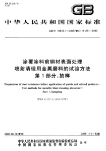 GBT 19816.1-2005 涂覆涂料前钢材表面处理 喷射清理用金属磨料的试验方法第1部分：抽样