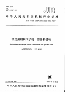 JBT 10703-2007 输送用钢制滚子链、附件和链轮