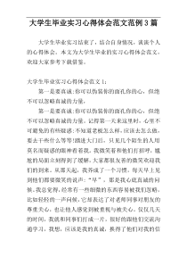 大学生毕业实习心得体会范文范例3篇