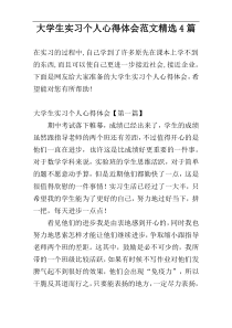 大学生实习个人心得体会范文精选4篇