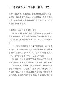 大学期间个人实习心得【精选4篇】