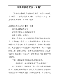 巡查组表态发言（4篇）