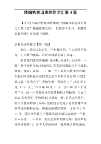 精编执着追求的作文汇聚4篇