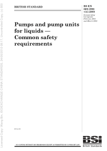 BS EN 809-1998+A1-2009 液体用泵和泵装置.一般安全性要求