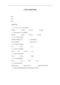 公司员工绩效考核表