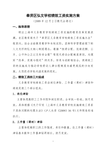 奉贤区弘文学校绩效工资实施方案