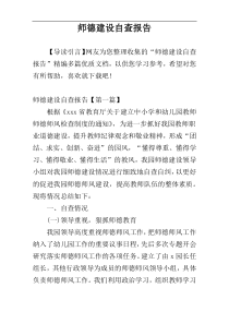 师德建设自查报告