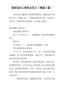 通报违法心得体会范文（精编4篇）