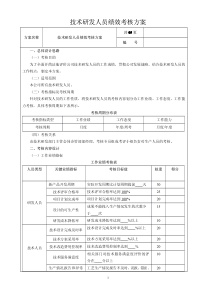 技术研发人员绩效考核方案