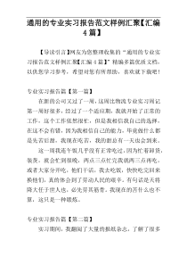 通用的专业实习报告范文样例汇聚【汇编4篇】