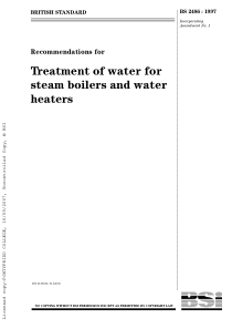 BS 2486-1997 Recommendations for treatment of wate