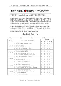 员工绩效评价表范本（一）