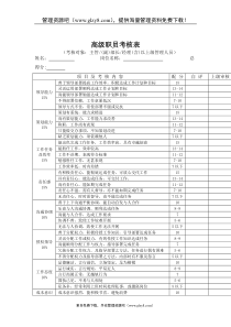 員工績效考核表格