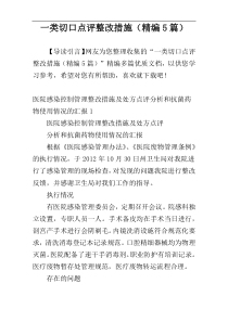 一类切口点评整改措施（精编5篇）