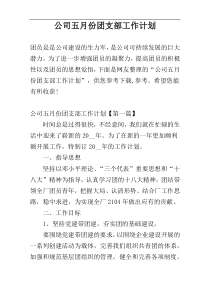 公司五月份团支部工作计划