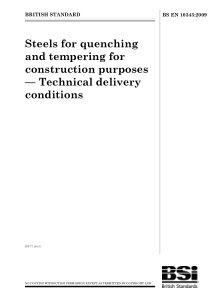 BS EN 10343-2009 Steels for quenching and temperin