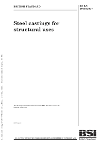 BS EN 10340-2007 Steel castings for structural use