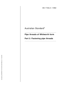 AS 1722.2-1992 螺纹或惠氏螺纹管 第2部分螺纹扣件