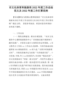 市文化体育和旅游局2022年度工作总结范文及2022年度工作打算范例_1