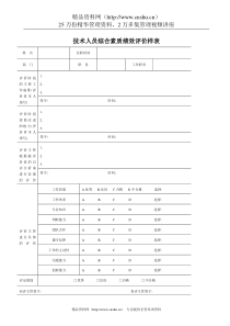 技术人员综合素质绩效评价样表